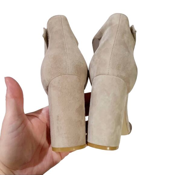 Jeffrey Campbell Lindsay Suede Block Heel Sandal NEW Taupe Size 12 - Picture 5 of 8